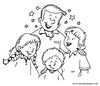 colorea dibujos de felicitaciones familiares